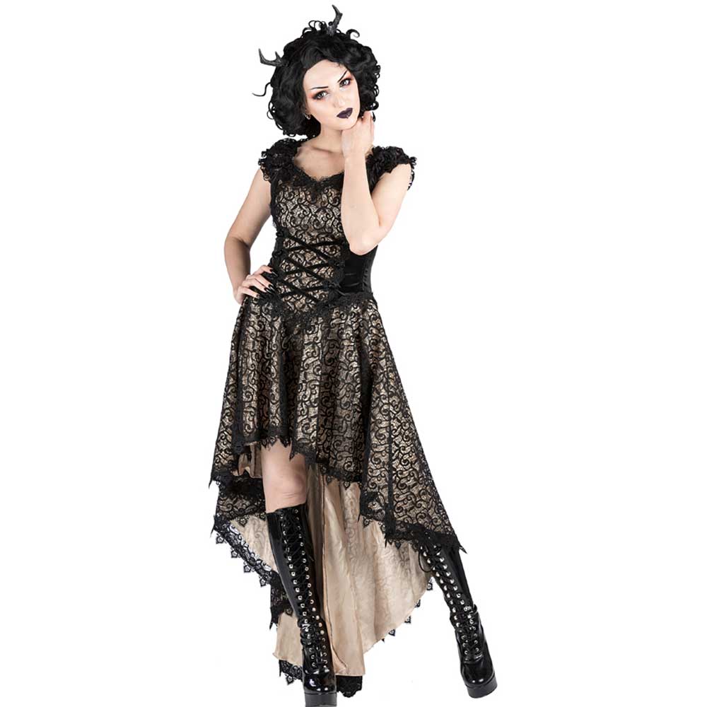 Sinister - 988 Long dress - Cream/Black